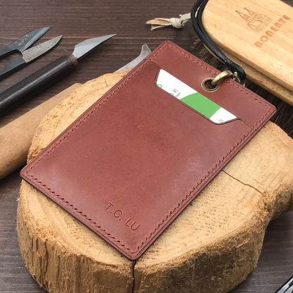 Buttero Leather | ID Cardholder with Lanyard | Vertical, Horizontal Style | 植鞣牛皮系列 | 掛頸職員卡套 | 直款橫款