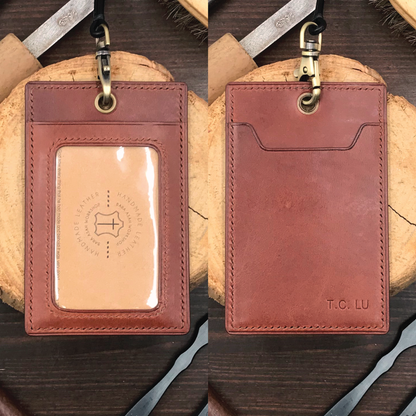 Buttero Leather | ID Cardholder with Lanyard | Vertical, Horizontal Style | 植鞣牛皮系列 | 掛頸職員卡套 | 直款橫款