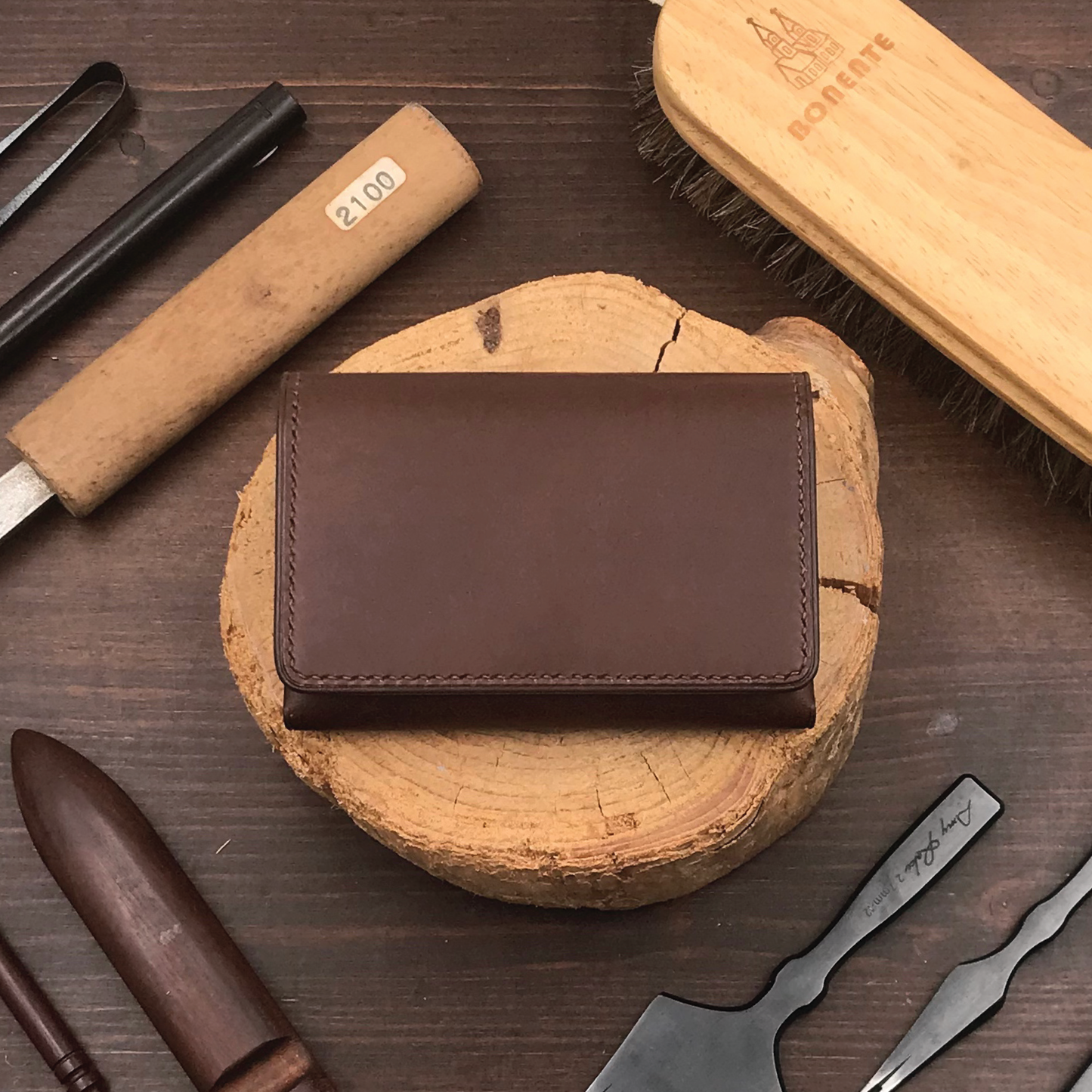 Buttero Leather | Magnetic Snap Business Name Card Case | 植鞣牛皮系列 | 磁扣開關卡片盒