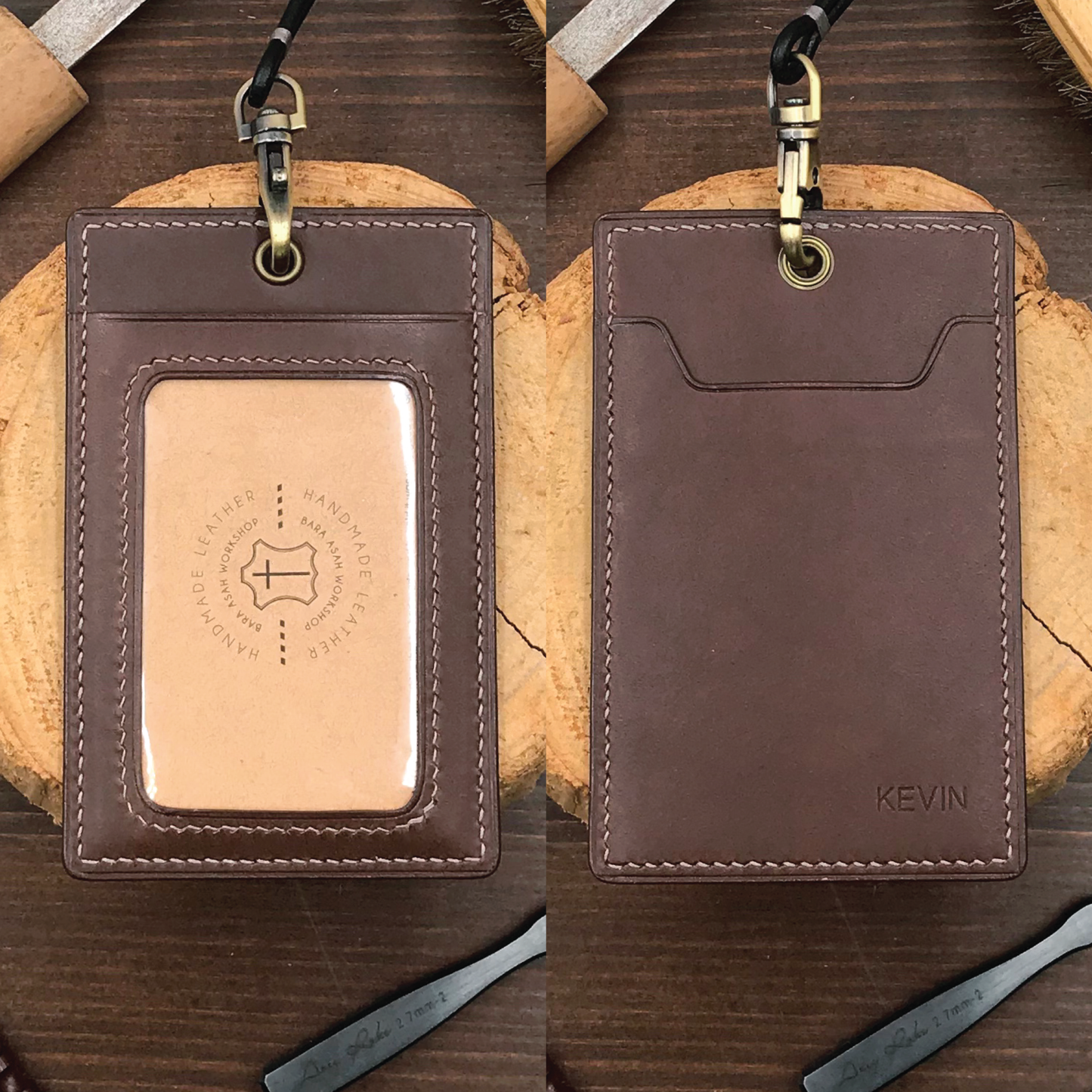 Buttero Leather | ID Cardholder with Lanyard | Vertical, Horizontal Style | 植鞣牛皮系列 | 掛頸職員卡套 | 直款橫款
