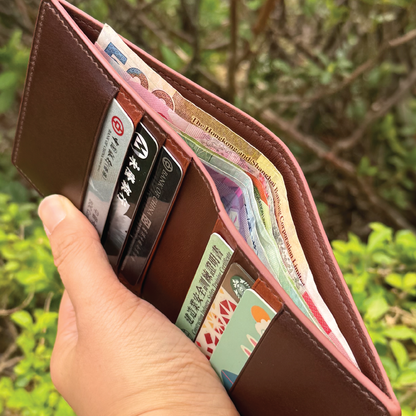植鞣牛皮系列 | 兩摺迷你銀包 | 卡位、相位款式