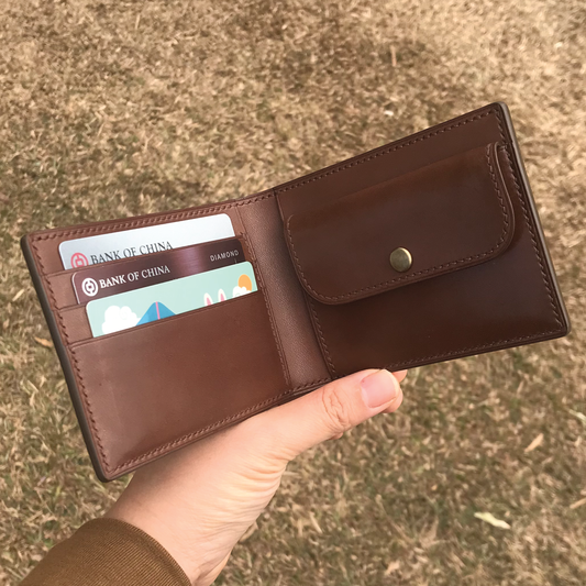 Tochigi Leather | Bifold Short Wallet | Coins Pocket Design | 栃木牛皮系列 | 兩摺短銀包 | 零錢包款式