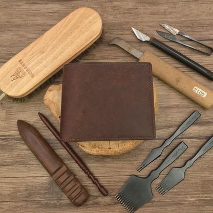 Pueblo Leather | Bifold Short Wallet | Card Slot, Photo Slot | 磨砂牛皮系列 | 兩摺短銀包 | 卡位，相位款式