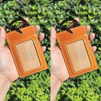 Cordovan Leather | ID Cardholder with Lanyard | 2 Photo Slots | 馬臀皮系列 | 掛頸職員卡套 | 兩相格款式