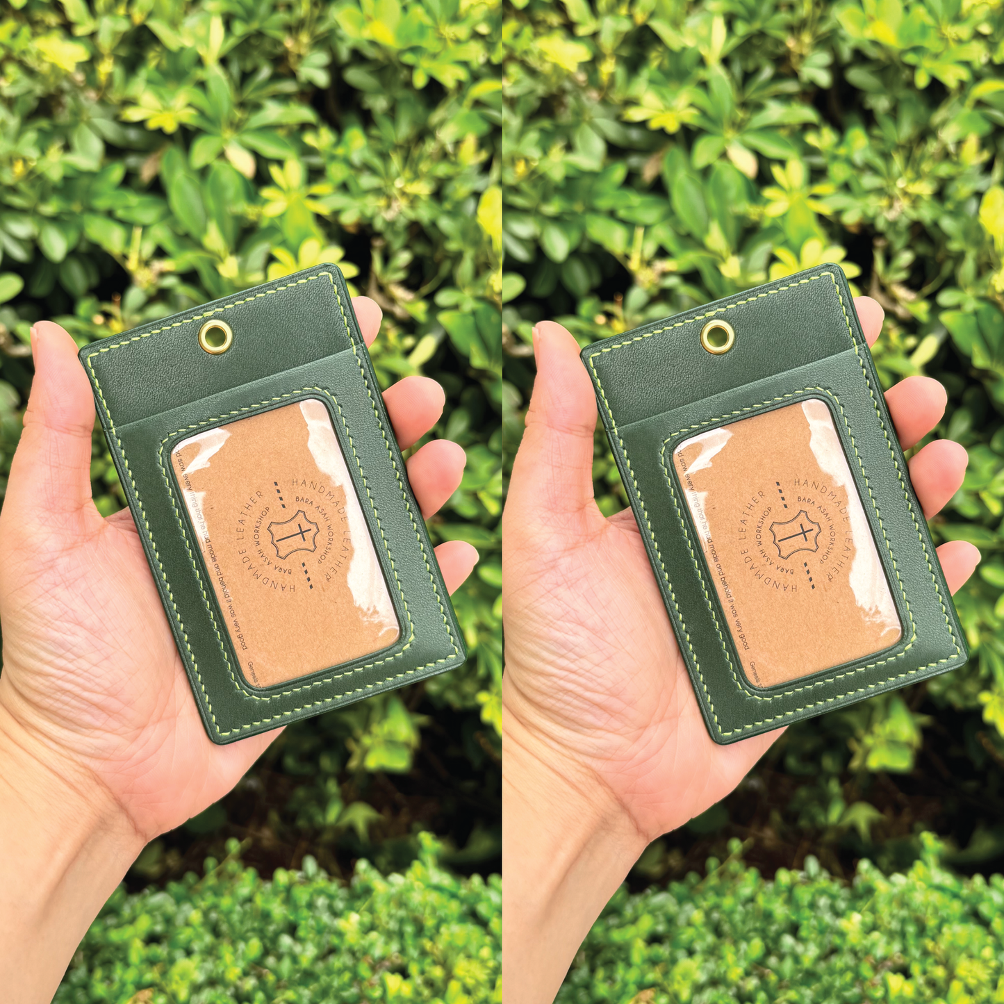 Tochigi Leather | ID Cardholder with Lanyard | 2 Photo Slots | 栃木牛皮系列 | 掛頸職員卡套 | 兩相格款式