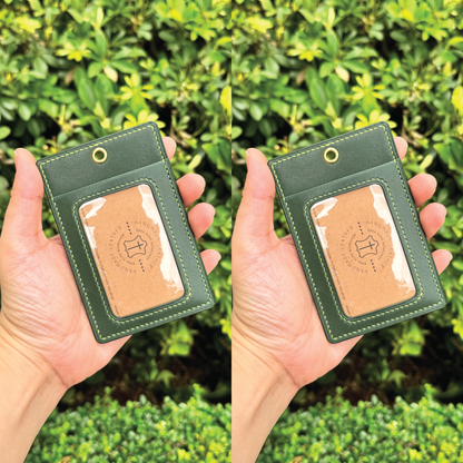 Tochigi Leather | ID Cardholder with Lanyard | 2 Photo Slots | 栃木牛皮系列 | 掛頸職員卡套 | 兩相格款式