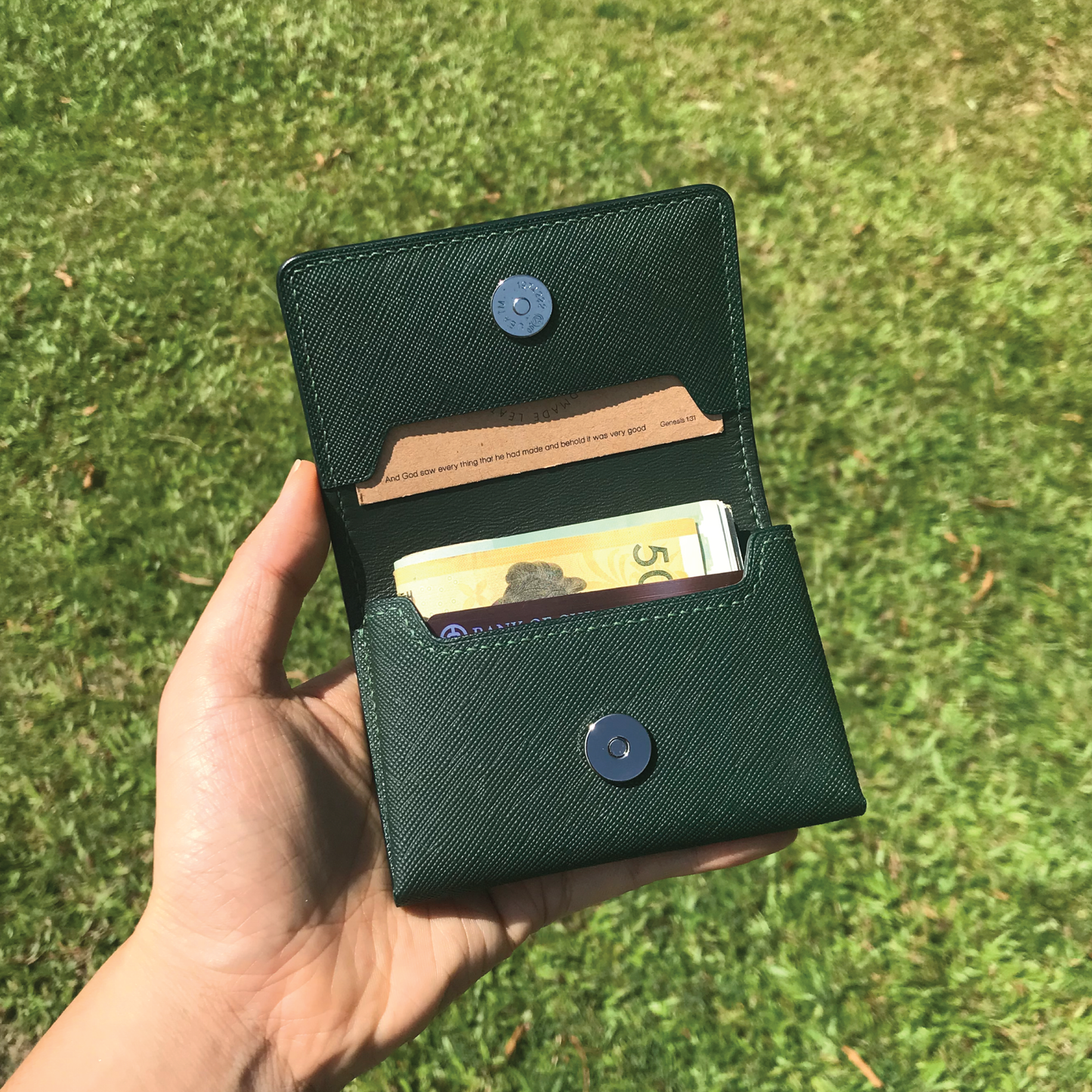 Saffiano Leather | Magnetic Snap Business Name Card Case | 十字紋牛皮系列 | 磁扣開關卡片盒