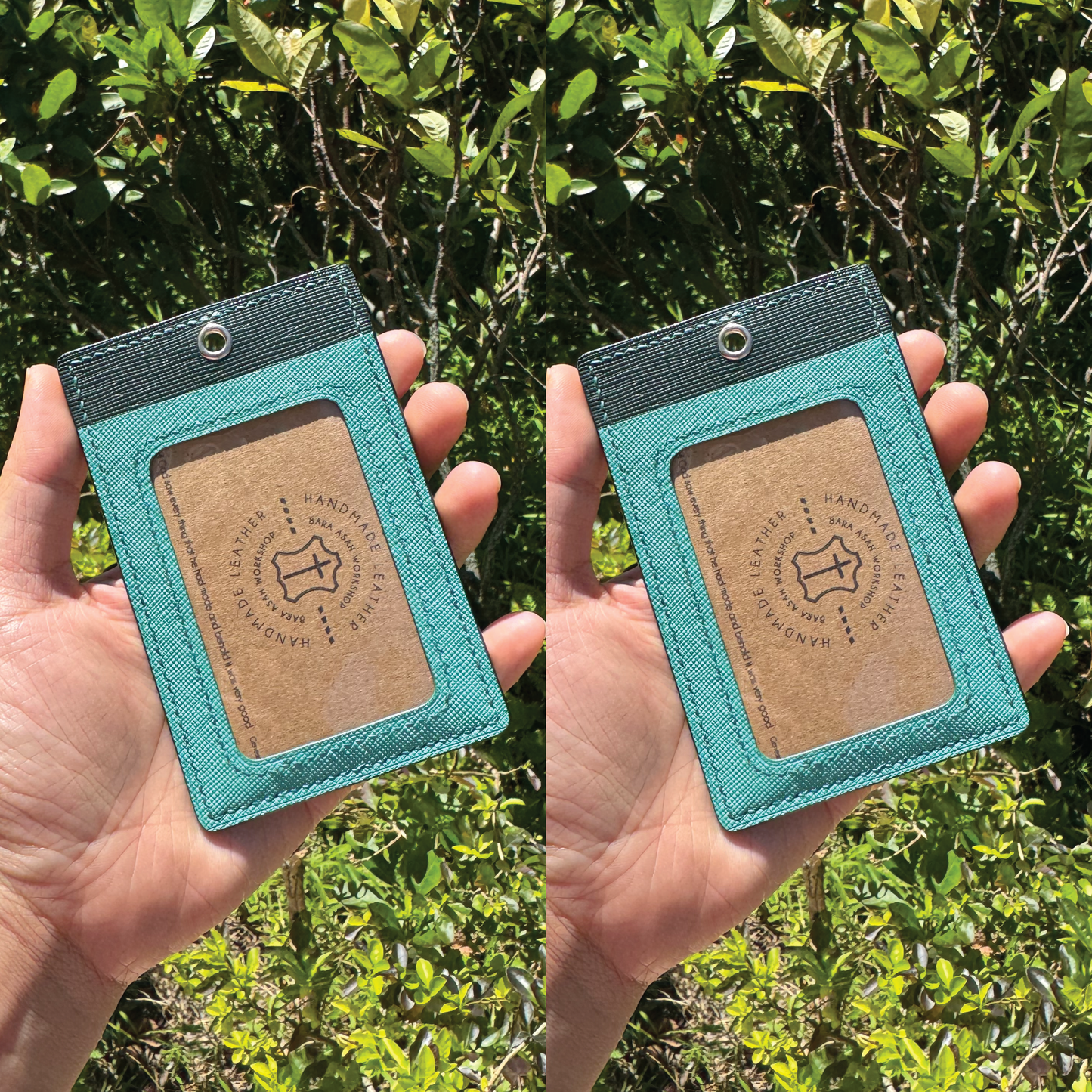 Saffiano Leather | ID Cardholder with Lanyard | 2 Photo Slots | 十字紋牛皮系列 | 掛頸職員卡套 | 兩相格款式