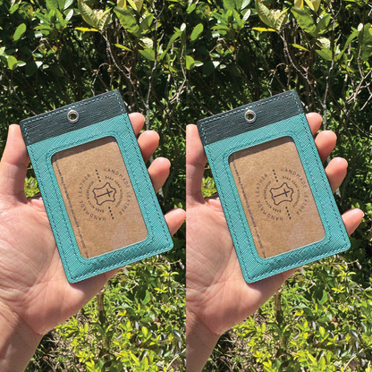 Saffiano Leather | ID Cardholder with Lanyard | 2 Photo Slots | 十字紋牛皮系列 | 掛頸職員卡套 | 兩相格款式