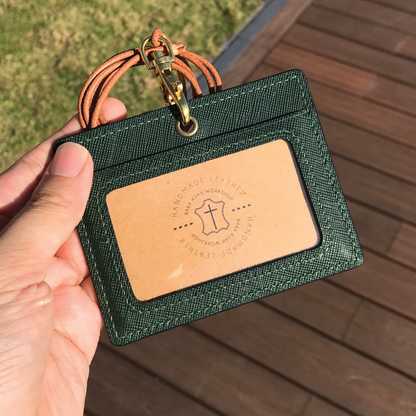 Saffiano Leather | ID Cardholder with Lanyard | Vertical, Horizontal Style | 十字紋牛皮系列 | 掛頸職員卡套 | 直款橫款