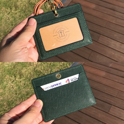 Saffiano Leather | ID Cardholder with Lanyard | Vertical, Horizontal Style | 十字紋牛皮系列 | 掛頸職員卡套 | 直款橫款