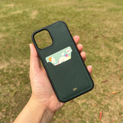Saffiano Leather | Card Slot iPhone Case | 十字紋牛皮系列 | 卡位手機殼