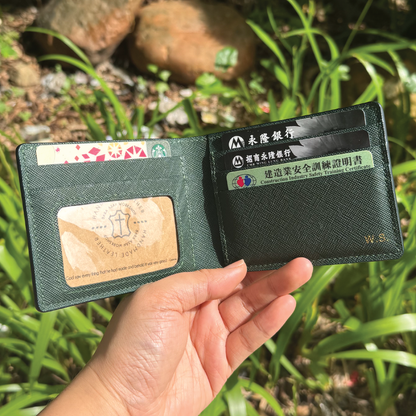 Saffiano Leather | Bifold Short Wallet | Card Slot, Photo Slot | 十字紋牛皮系列 | 兩摺短銀包 | 卡位，相位款式