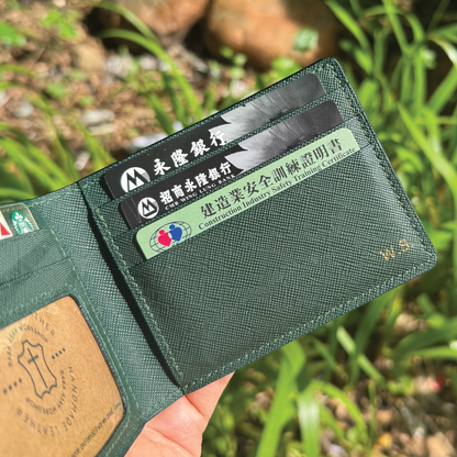 Saffiano Leather | Bifold Short Wallet | Card Slot, Photo Slot | 十字紋牛皮系列 | 兩摺短銀包 | 卡位，相位款式