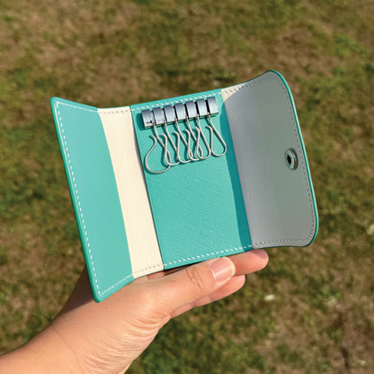 Saffiano Leather | Tri-fold Keyholder | 十字紋牛皮系列 | 三摺鎖匙包