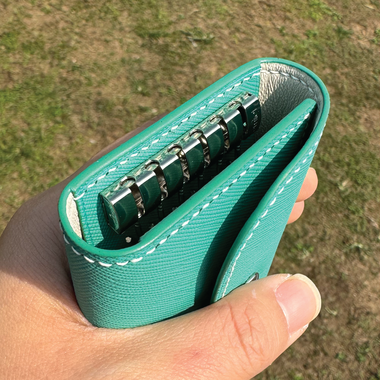 Saffiano Leather | Tri-fold Keyholder | 十字紋牛皮系列 | 三摺鎖匙包