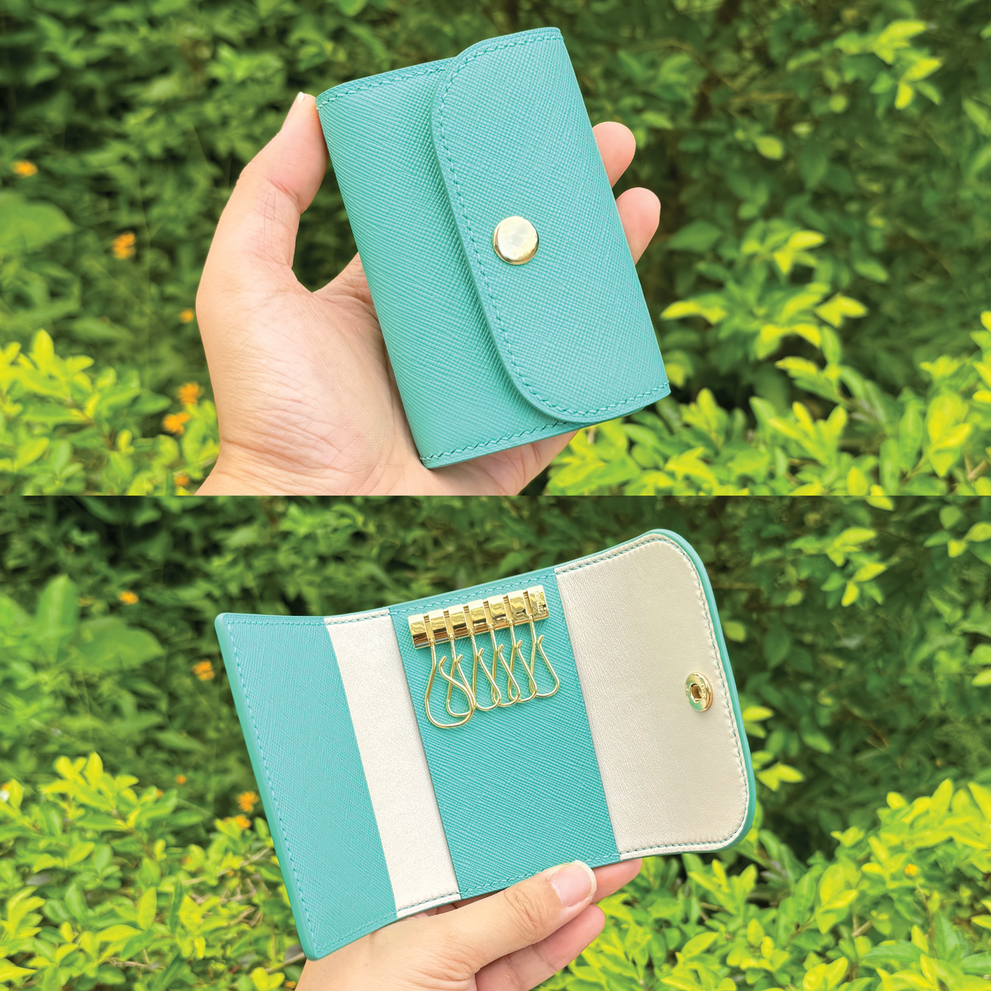 Saffiano Leather | Tri-fold Keyholder | 十字紋牛皮系列 | 三摺鎖匙包