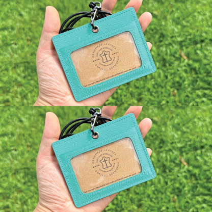 Saffiano Leather | ID Cardholder with Lanyard | 2 Photo Slots | 十字紋牛皮系列 | 掛頸職員卡套 | 兩相格款式