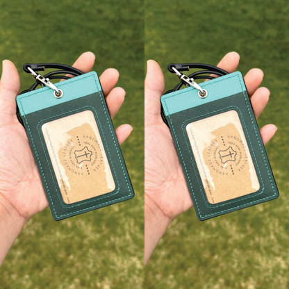 Saffiano Leather | ID Cardholder with Lanyard | 2 Photo Slots | 十字紋牛皮系列 | 掛頸職員卡套 | 兩相格款式