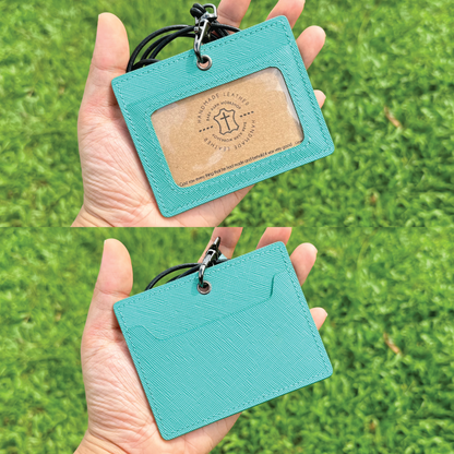 Saffiano Leather | ID Cardholder with Lanyard | Vertical, Horizontal Style | 十字紋牛皮系列 | 掛頸職員卡套 | 直款橫款