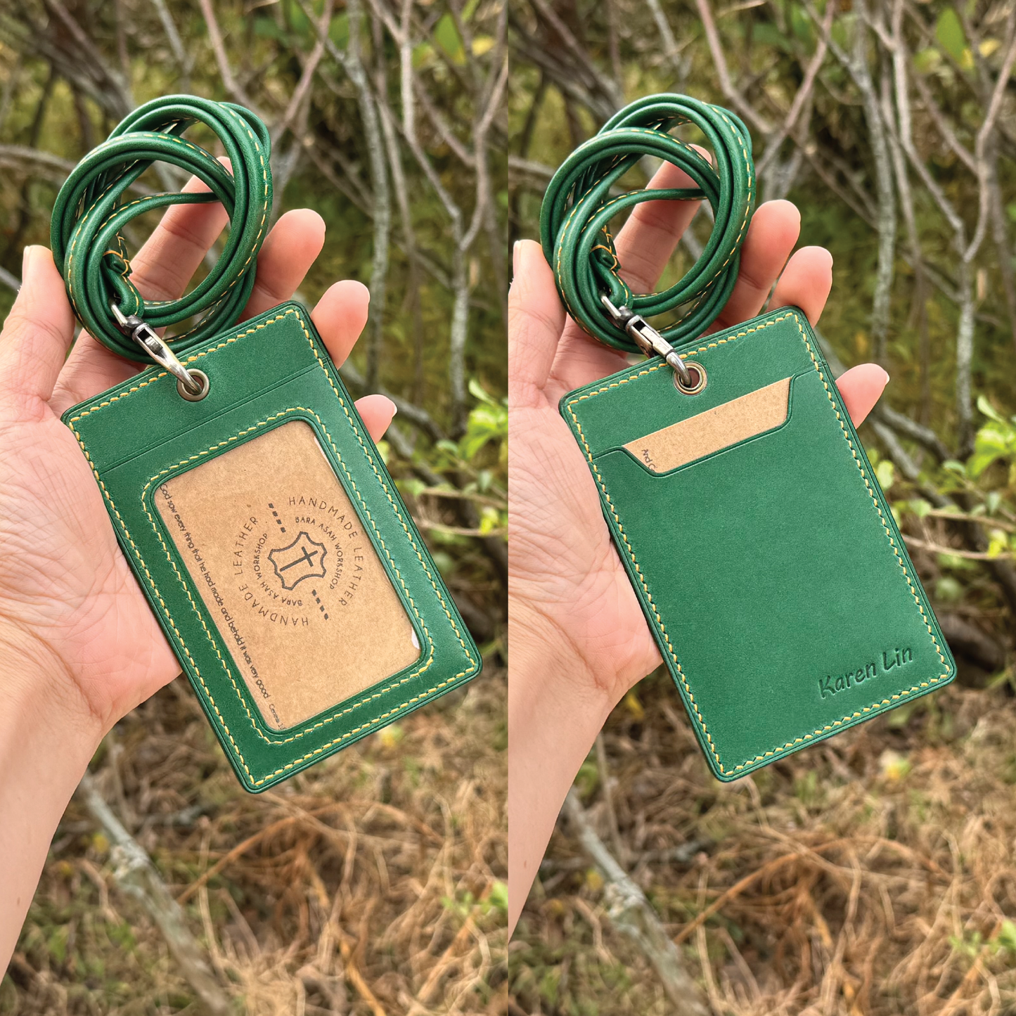 植鞣牛皮系列 | 直立款式掛頸職員卡套