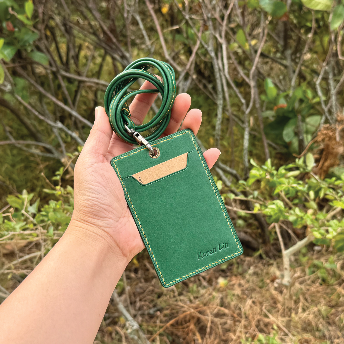 植鞣牛皮系列 | 直立款式掛頸職員卡套