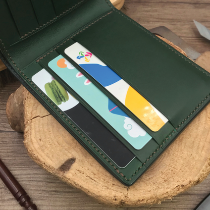 Buttero Leather | Bifold Short Wallet | Card Slot, Photo Slot | 植鞣牛皮系列 | 兩摺短銀包 | 卡位，相位款式