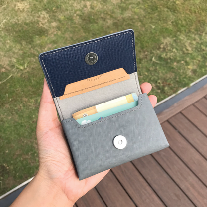 Saffiano Leather | Magnetic Snap Business Name Card Case | 十字紋牛皮系列 | 磁扣開關卡片盒