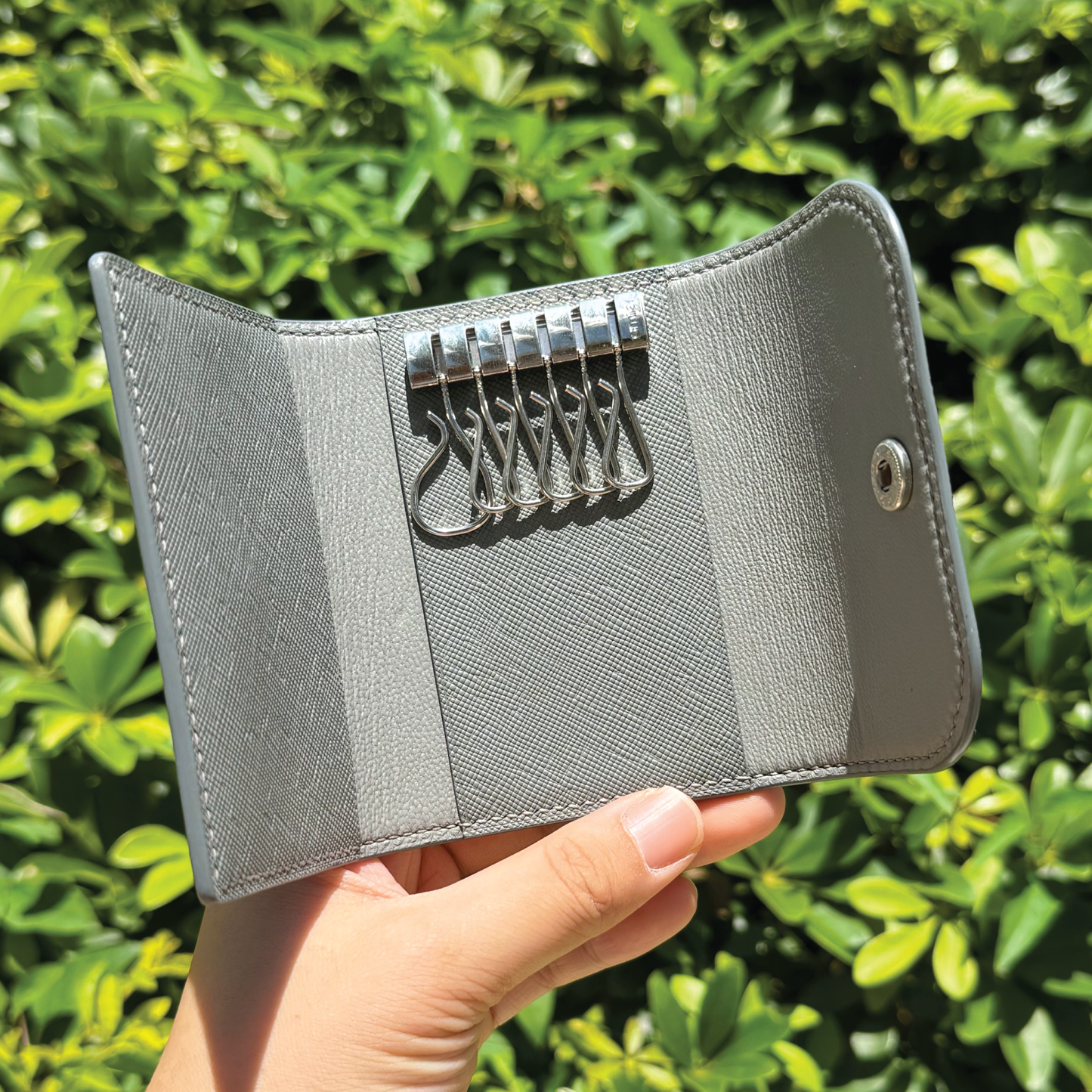 Saffiano Leather | Tri-fold Keyholder | 十字紋牛皮系列 | 三摺鎖匙包