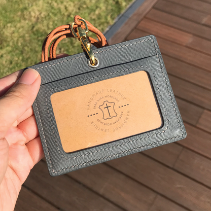 Saffiano Leather | ID Cardholder with Lanyard | Vertical, Horizontal Style | 十字紋牛皮系列 | 掛頸職員卡套 | 直款橫款