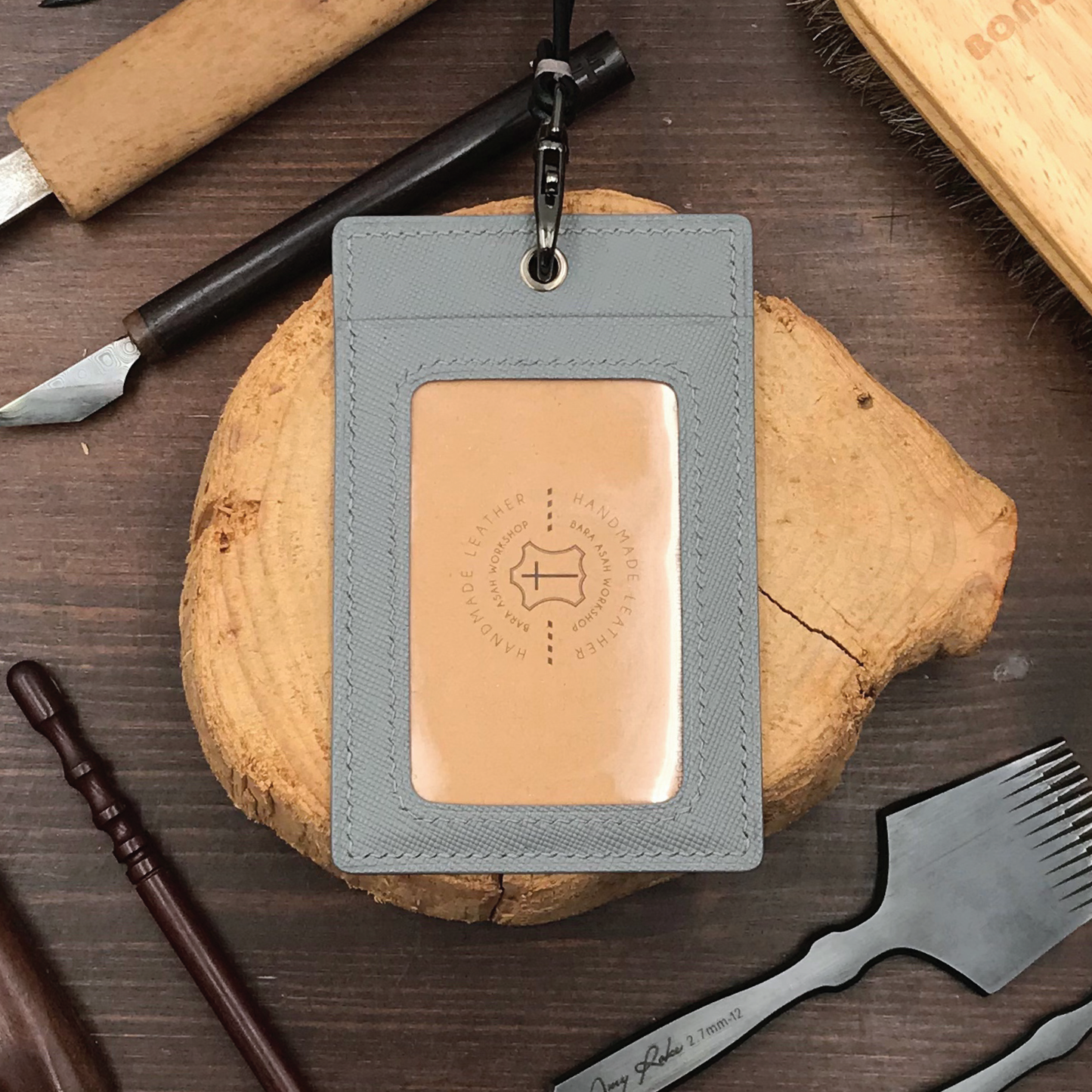 Saffiano Leather | ID Cardholder with Lanyard | Vertical, Horizontal Style | 十字紋牛皮系列 | 掛頸職員卡套 | 直款橫款