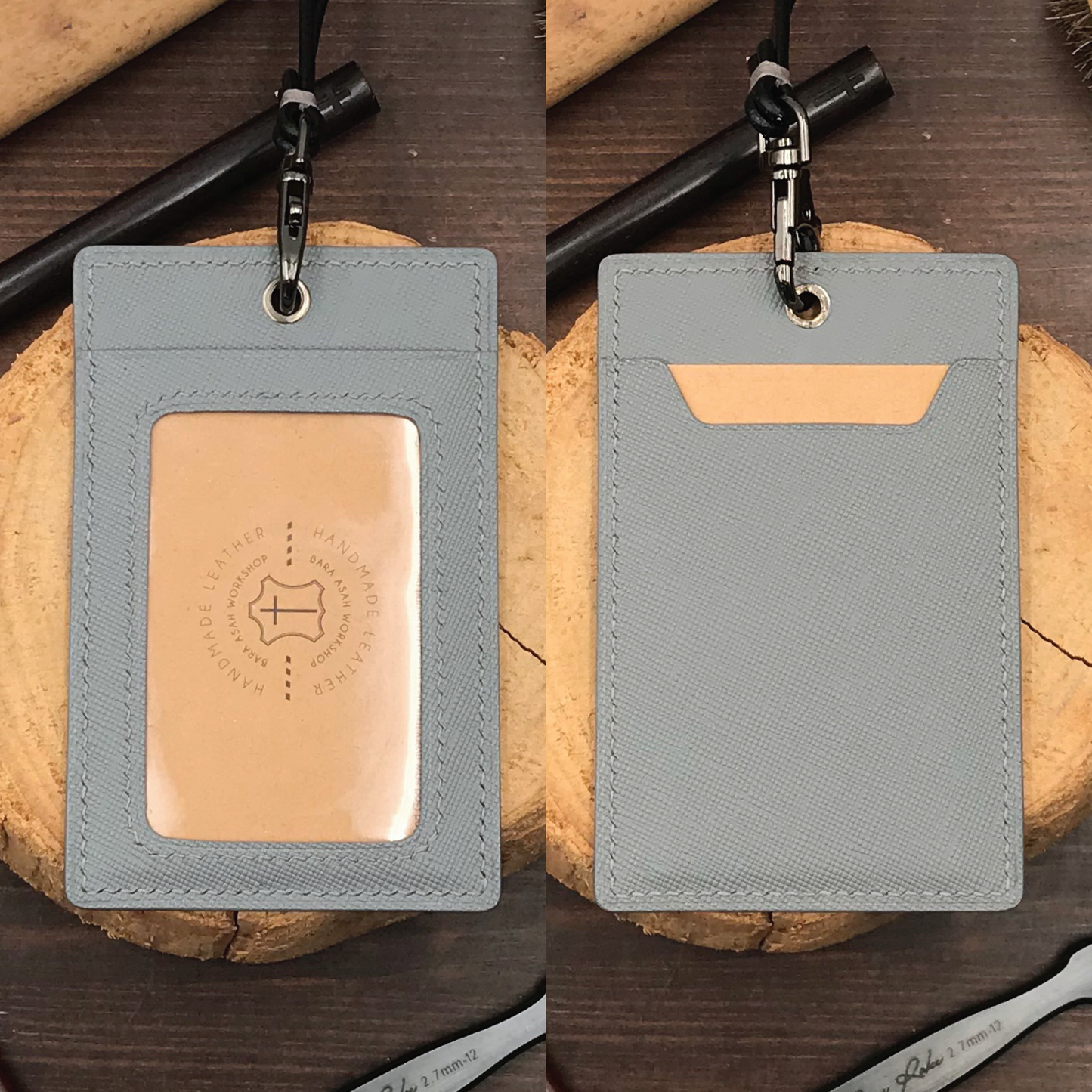 Saffiano Leather | ID Cardholder with Lanyard | Vertical, Horizontal Style | 十字紋牛皮系列 | 掛頸職員卡套 | 直款橫款