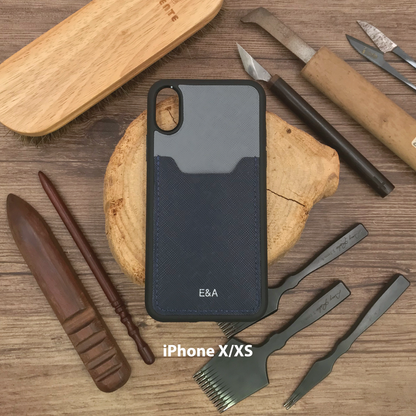 Saffiano Leather | Card Slot iPhone Case | 十字紋牛皮系列 | 卡位手機殼