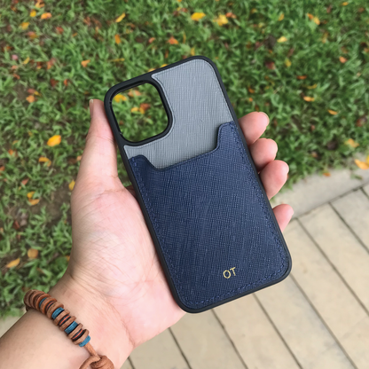 Saffiano Leather | Card Slot iPhone Case | 十字紋牛皮系列 | 卡位手機殼