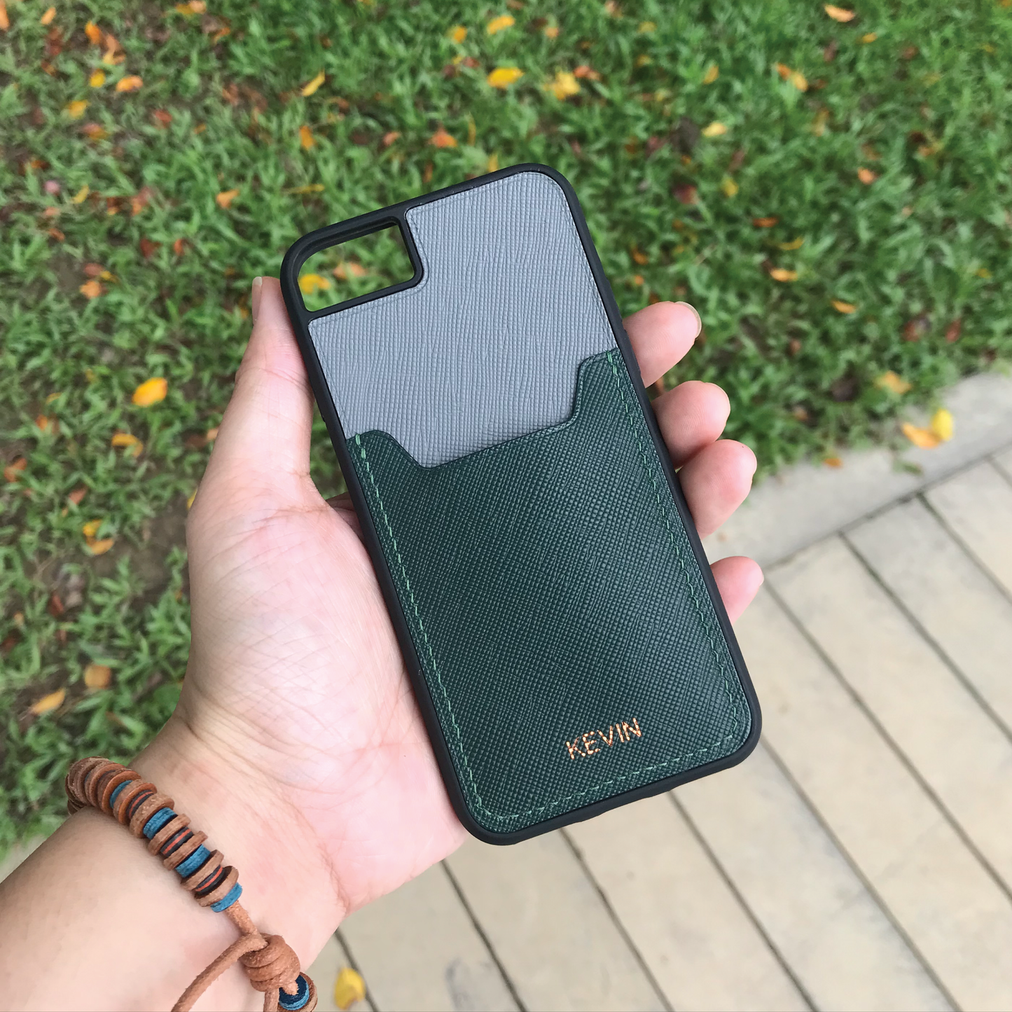 Saffiano Leather | Card Slot iPhone Case | 十字紋牛皮系列 | 卡位手機殼