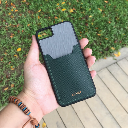 Saffiano Leather | Card Slot iPhone Case | 十字紋牛皮系列 | 卡位手機殼