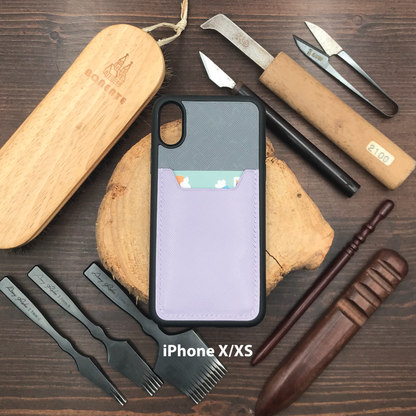 Saffiano Leather | Card Slot iPhone Case | 十字紋牛皮系列 | 卡位手機殼