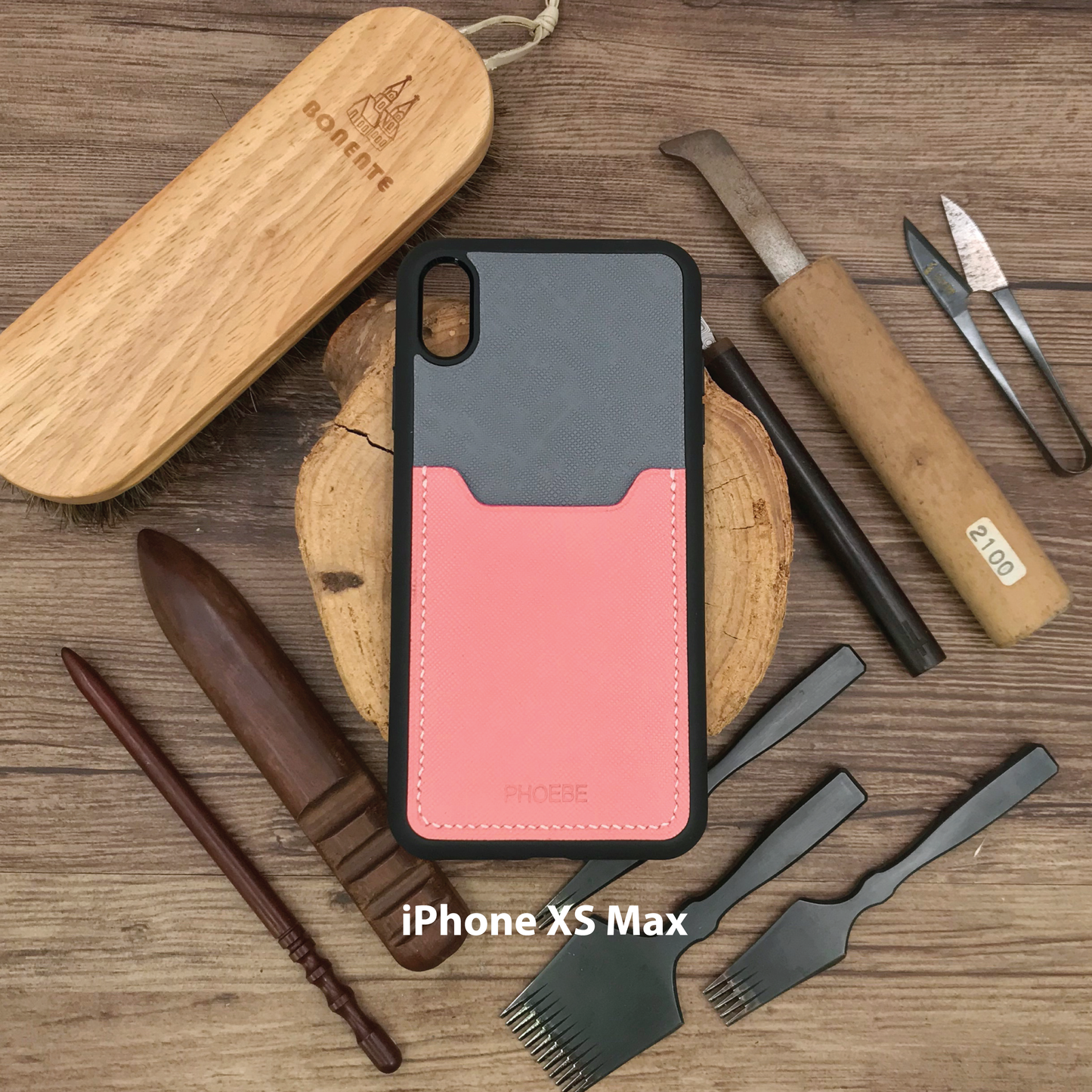 Saffiano Leather | Card Slot iPhone Case | 十字紋牛皮系列 | 卡位手機殼