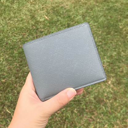 Saffiano Leather | Bifold Short Wallet | Zipper Slot Design | 十字紋牛皮系列 | 兩摺短銀包 | 拉鏈包款式