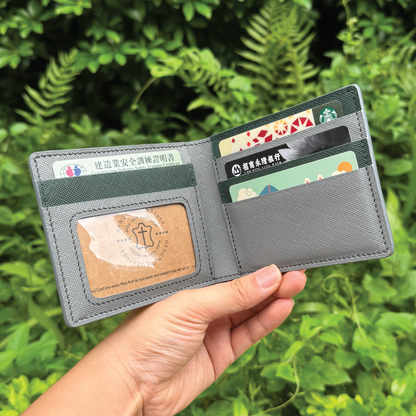 Saffiano Leather | Bifold Short Wallet | Card Slot, Photo Slot | 十字紋牛皮系列 | 兩摺短銀包 | 卡位，相位款式