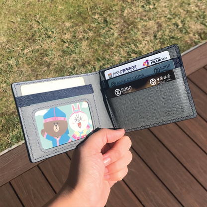 Saffiano Leather | Bifold Short Wallet | Card Slot, Photo Slot | 十字紋牛皮系列 | 兩摺短銀包 | 卡位，相位款式