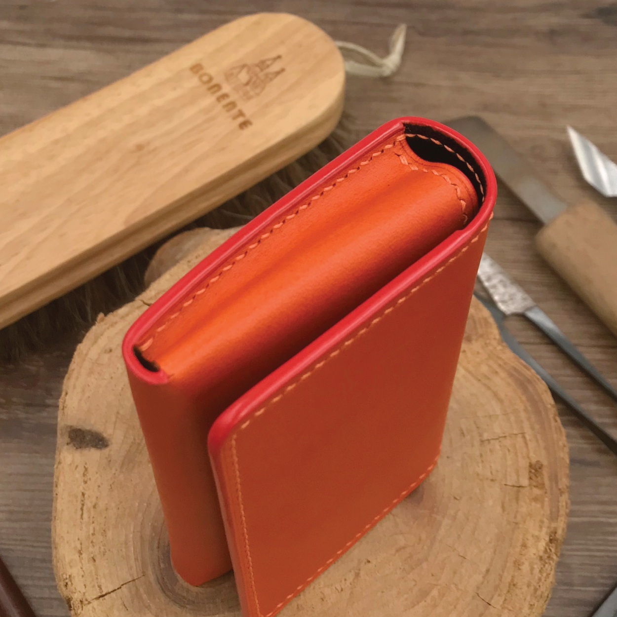 Buttero Leather | Magnetic Snap Business Name Card Case | 植鞣牛皮系列 | 磁扣開關卡片盒