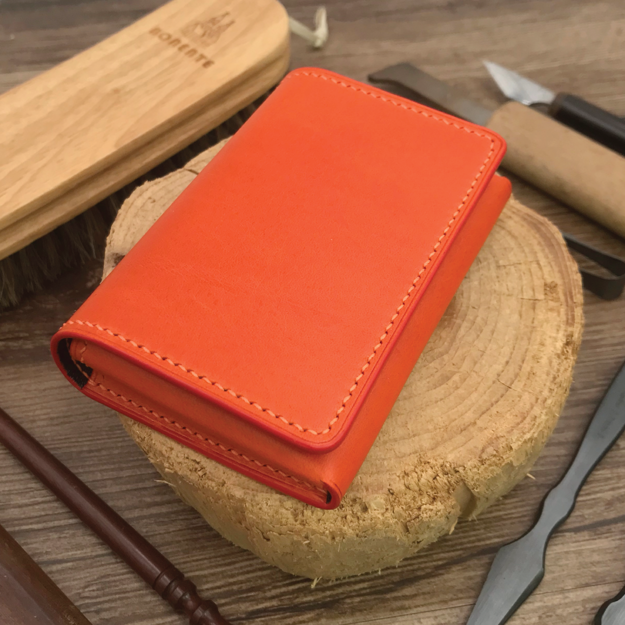 Buttero Leather | Magnetic Snap Business Name Card Case | 植鞣牛皮系列 | 磁扣開關卡片盒