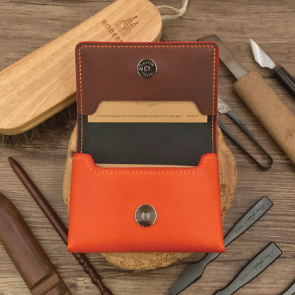 Buttero Leather | Magnetic Snap Business Name Card Case | 植鞣牛皮系列 | 磁扣開關卡片盒