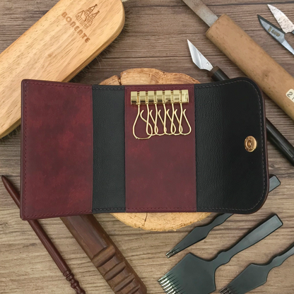 Pueblo Leather | Tri-fold Keyholder | 磨砂牛皮系列 | 三摺鎖匙包