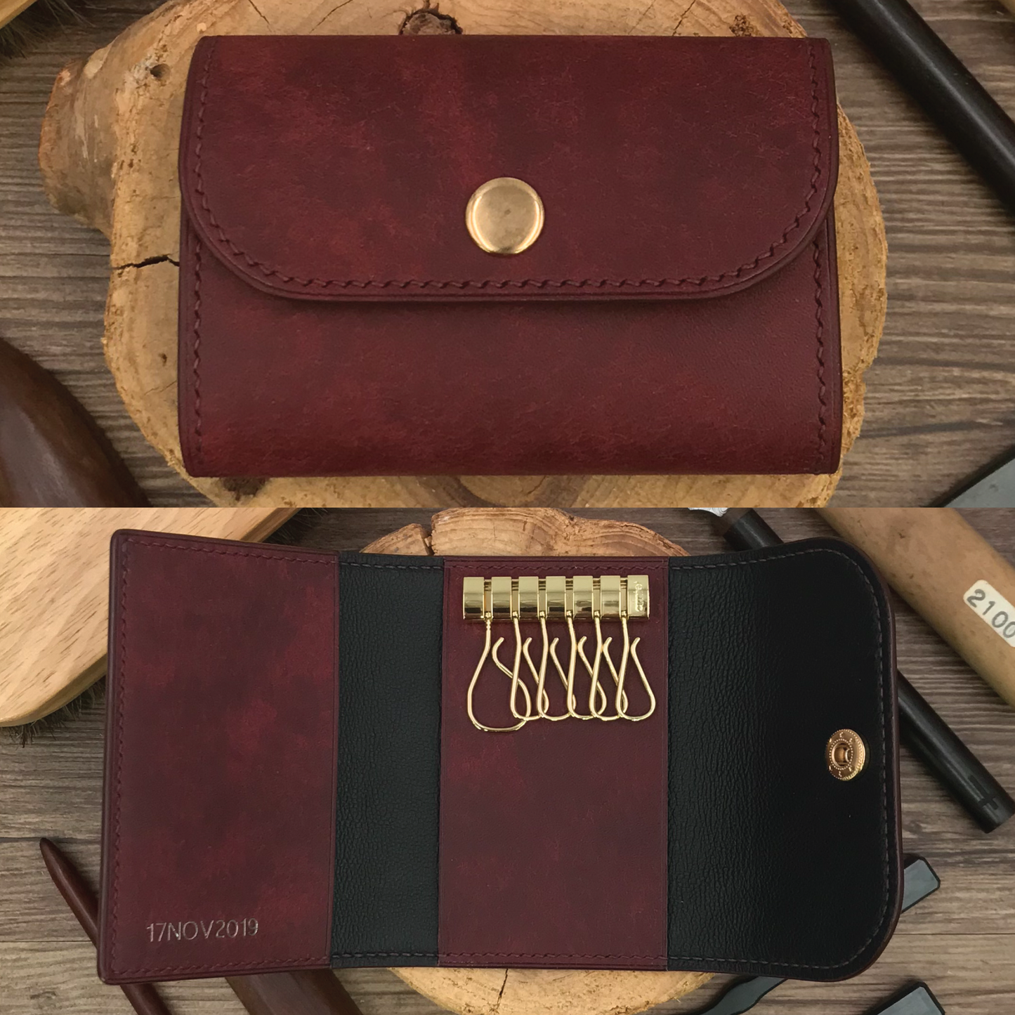 Pueblo Leather | Tri-fold Keyholder | 磨砂牛皮系列 | 三摺鎖匙包