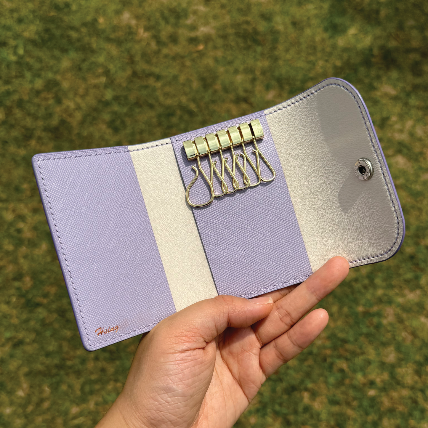 Saffiano Leather | Tri-fold Keyholder | 十字紋牛皮系列 | 三摺鎖匙包