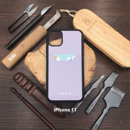 Saffiano Leather | Card Slot iPhone Case | 十字紋牛皮系列 | 卡位手機殼