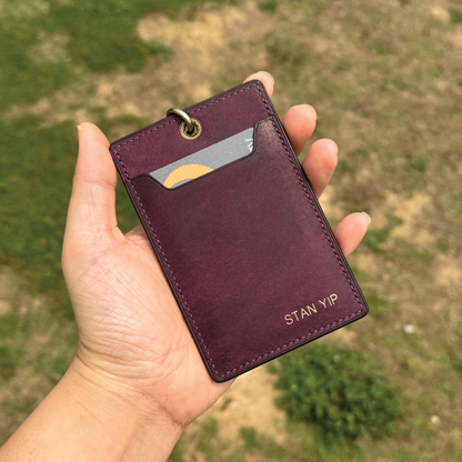 Pueblo Leather | ID Cardholder with Lanyard | Vertical, Horizontal Style | 磨砂牛皮系列 | 掛頸職員卡套 | 直款橫款