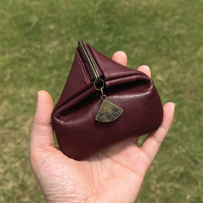 Calf Leather | Japanese Onigiri Design Coins Bag